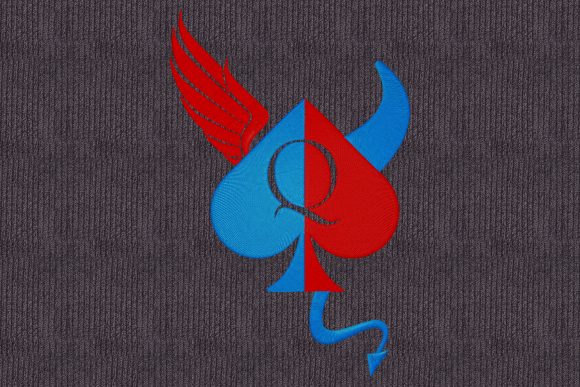 Angel or Devil: A Charming Embroidery Design