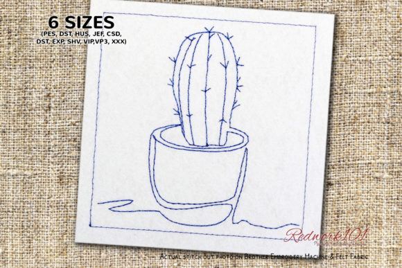 Cacti Succulents Redwork Embroidery Review