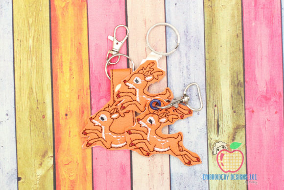 Cartoon Deer Running ITH Keyfob Review