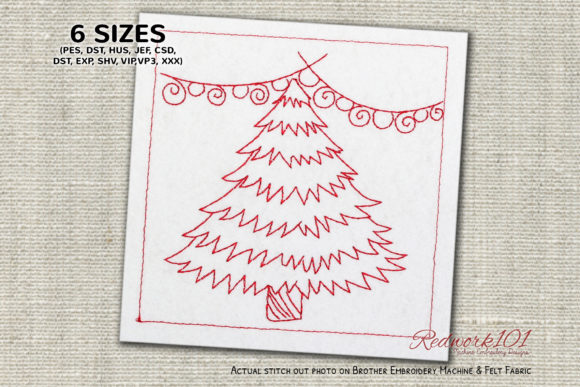 Decorative Christmas Tree Redwork: A Festive Embroidery Review