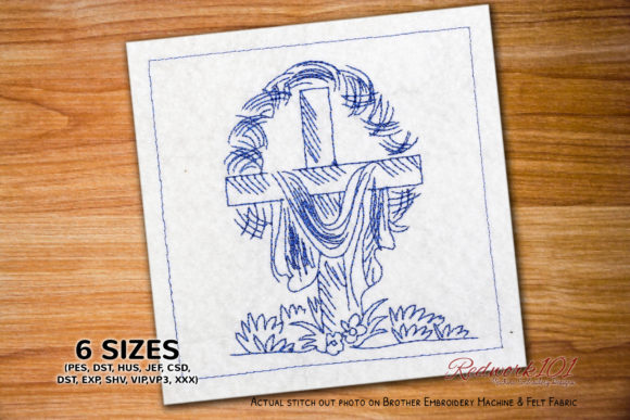 Easter Cross in Field: A Versatile Embroidery Design