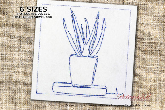 Elegant Pearl Plant Succulents Redwork