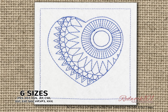 Mandala Zentangle Love Redwork Review