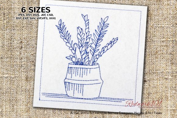 Pisces Plants Redwork: A Charming Embroidery Design