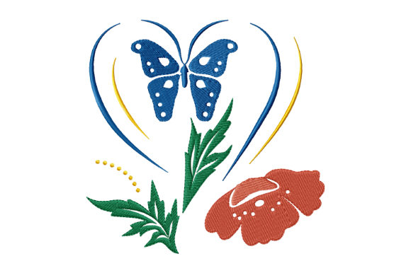 Red Poppy, Blue Butterfly, Heart Embroidery Review