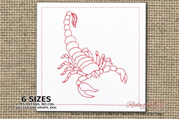 Scorpio Symbol Redwork: A Versatile Gift Embroidery