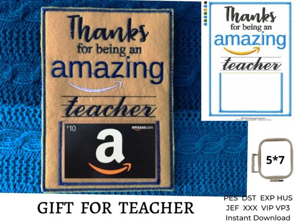 Teacher Gift Card Holder Embroidery Review